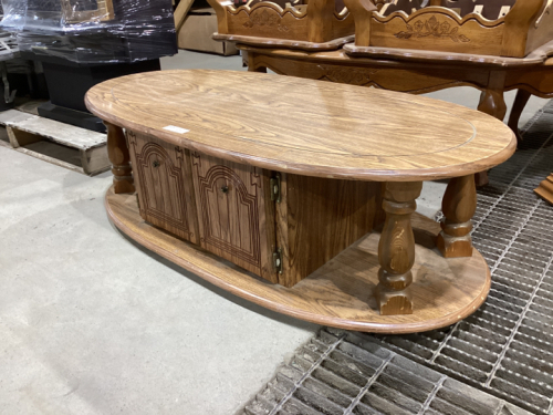 OVAL COFFEE TABLE W/ STORAGE