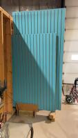 (2) SHEETS OF SLAT WALL - PAINTED BLUE