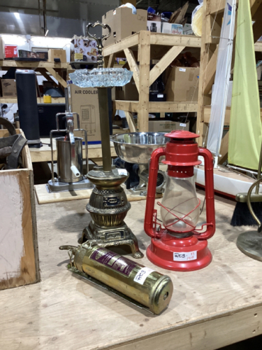 3 -PIECES - OLD BRASS FIRE EXTINGUISHER,