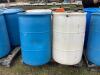 (3) PLASTIC BARRELS & (1) METAL BARREL - 2