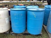 PALLET OF (4) PLASTIC BARRELS