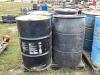 (2) METAL BARRELS & (2) PLASTIC BARRELS