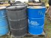 (2) METAL BARRELS & (2) PLASTIC BARRELS - 2