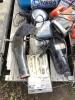 PALLET OF MISCELLANEOUS W/ (2) AIR COMPRESSORS, CHAINS, FIBERGLASS REPAIR KIT, BLACK & DECKER PLUNGE ROUTER - 4
