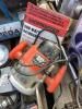 PALLET OF MISCELLANEOUS W/ (2) AIR COMPRESSORS, CHAINS, FIBERGLASS REPAIR KIT, BLACK & DECKER PLUNGE ROUTER - 7