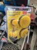PALLET OF MISCELLANEOUS W/ (2) AIR COMPRESSORS, CHAINS, FIBERGLASS REPAIR KIT, BLACK & DECKER PLUNGE ROUTER - 8
