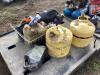 PALLET W/ (2) DIESEL FUEL CANS & MIXED LIQUIDS, OILS & MISCELLANEOUS - 3