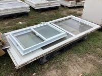GLASS METAL DOOR 80" X 36" & GLASS WINDOW 35.5" X 23.5"