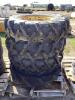 (4) PIVOT TIRES W/ 9-BOLT RUSTED RIMS