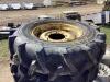 (4) PIVOT TIRES W/ 9-BOLT RUSTED RIMS - 2