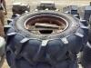 (4) PIVOT TIRES W/ 9-BOLT RUSTED RIMS - 2