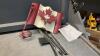 BOX OF MISC DECOR ITEMS - CANDLES, METAL CANADA FLAG, BOTTLE HOLDER, METAL WALL DECOR,