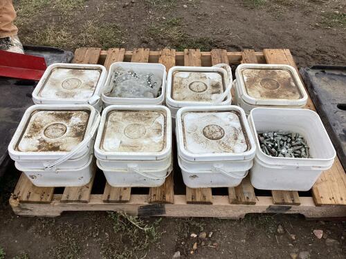 (8) PAILS OF MIXED BOLTS & NUTS