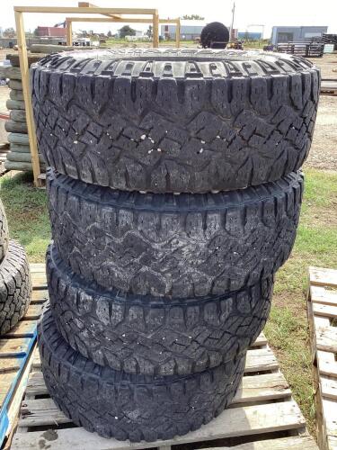 LT285/70R17 121/118Q - (4) GOODYEAR WRANGLER LIGHT TRUCK TIRES W/ 8-BOLT RIMS