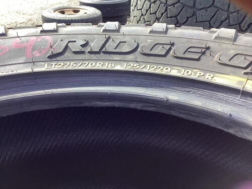 LT275/70R18 125/122Q 10 P.R. - (4) RIDGE GRAPPLER LIGHT TRUCK TIRES