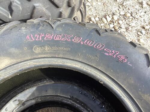 AT26X9.00-14 & AT26X8-14 - (2) SETS OF QUAD TIRES CARLISLE & WANDA