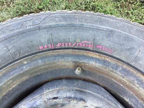 P225/75R15 102S M+S - (2) GOODYEAR WRANGLER TIRES W/ 5-BOLT RIMS