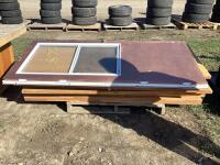 PALLET W/ (12) WOODEN CLOSET DOORS & (1) METAL DOOR 36" X 80"