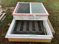 (2) MIXED GLASS WINDOWS - 36" X 59" & 35.5" X 35.5"
