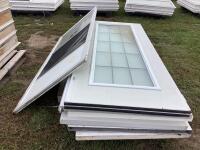(7) MIXED METAL FRAMED GLASS DOORS - 33" X 79"