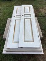 (8) MIXED WOODEN DOORS. - 80" X 18" & 80 X 24"
