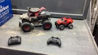BOX W/NEW BRIGHT (2) RC TRUCKS + (2) CONTROLLERS