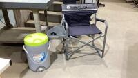(2)ITEMS - COLEMAN FOLDING LAWN CHAIR + COLEMAN BEVERAGE COOLER