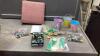 BOX W/ MARBLES, EASTER PAILS, MAGNETIC ANIMAL CARDBOARD CUT OUTS