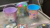 BOX W/ MARBLES, EASTER PAILS, MAGNETIC ANIMAL CARDBOARD CUT OUTS - 5