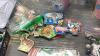 BOX W/ MARBLES, EASTER PAILS, MAGNETIC ANIMAL CARDBOARD CUT OUTS - 6