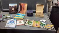 YOGA BOOKS, DOTERRA INFO BOOKS + EMPTY ESSENTIAL OIL CASES