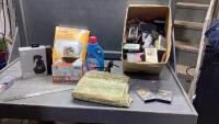 MISC BOX - CASSETTES, PHOTO PAPER, LAUNDRY FABRIC SOFTENERS, DISPLAY CLEANER