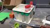 COFFEE PERCOLATOR + BOX W/ TUPPERWARE SPICE CAROSEL + SPICES, - 5