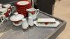 CHRISTMAS DISHES - CREAM,SUGAR, BUTTER, S+P, SMALL PLATES, MUGS, BOWLS - 2