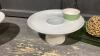 DECORATIVE GREEN TRAY W/DECOR, DESSERT FONDUE PEDESTAL, RAISED SERVING PLATE - 3