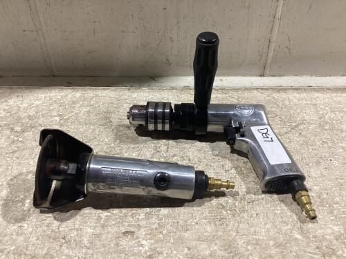SHOP FLAT OF PNEUMATIC TOOLS W/ GRINDER & DRILL