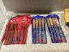 (2) SHOP FLATS W/ (2) 4PCS FIRMER CHISEL SETS, 8PCS NEEDLE FILES & (2) CORDED DRILLS - 4