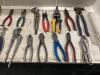 PLASTIC CONTAINER OF ASSORTED PLIERS W/ VISE GRIPS - 3