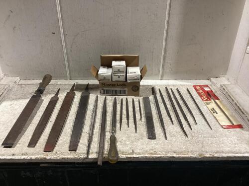PLASTIC CONTAINER OF ASSORTED FILES W/ MASTER LOCKS