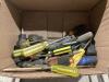 SHOP BOX OF MIXED SCREWDRIVERS & WRENCHES - 5