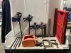 SHOP COLLAPSIBLE CRATE W/ MIXED CLAMPS & CARPENTER SQUARES