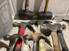 SHOP PAIL OF MIXED HAMMERS & HATCHETS - 3