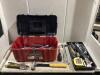 CRAFTSMAN 17" TOOL BOX W/ SCREWDRIVERS, PILERS, HAMMER & MISCELLANEOUS