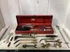 TOOL BOX W/ SATEFY GLASSES, TORCH ATTACHMENTS & MISCELLANEOUS