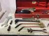 TOOL BOX W/ SATEFY GLASSES, TORCH ATTACHMENTS & MISCELLANEOUS - 2