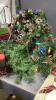 BLUE TOTE W/CHRISTMAS + EASTER DECOR ITEMS - 2
