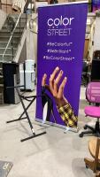 (2)ITEMS - KEYBOARD STAND + ROLL-UP ADVERTISING BANNER