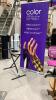 (2)ITEMS - KEYBOARD STAND + ROLL-UP ADVERTISING BANNER