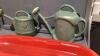 PLASTIC SLED + (2) GARDEN WATERING CANS - 2
