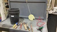 PLANT POTS , GARDEN HAND TOOLS, RETRACTABLE CLOTHES LINE